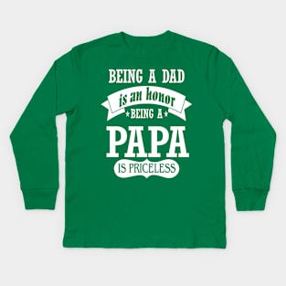 FAther (2) BEING A PAPA Kids Long Sleeve T-Shirt